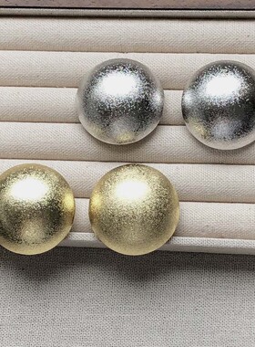 金属浮夸砂金大耳钉耳环女时髦