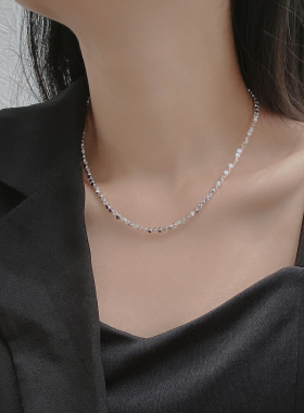 金属串珠女碎银子几何项链颈链