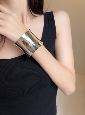 金属不规则光面开口高级感手镯女