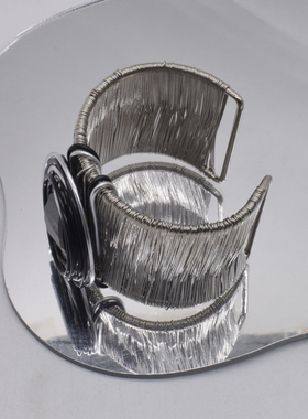 朋克女式合金编织手镯