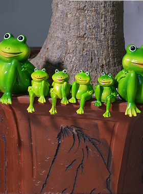 艺庭院假山鱼缸装饰树脂青蛙摆件