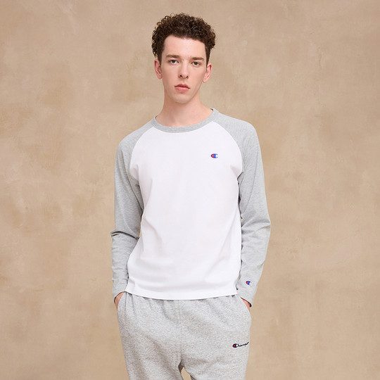 Champion couple raglan sleeve long sleeve T-shirt