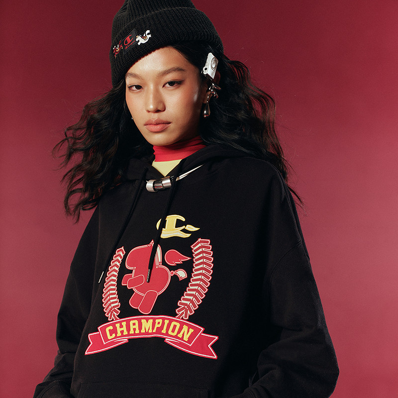 【马年系列】Champion冠军情侣连帽卫衣男2026春季新款红色新年女