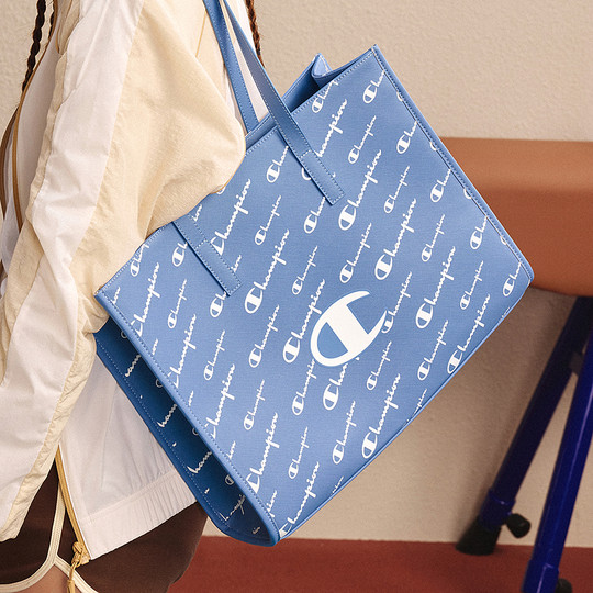 Champion冠军托特包女2025秋冬新款满印老花手提包时尚通勤单肩包