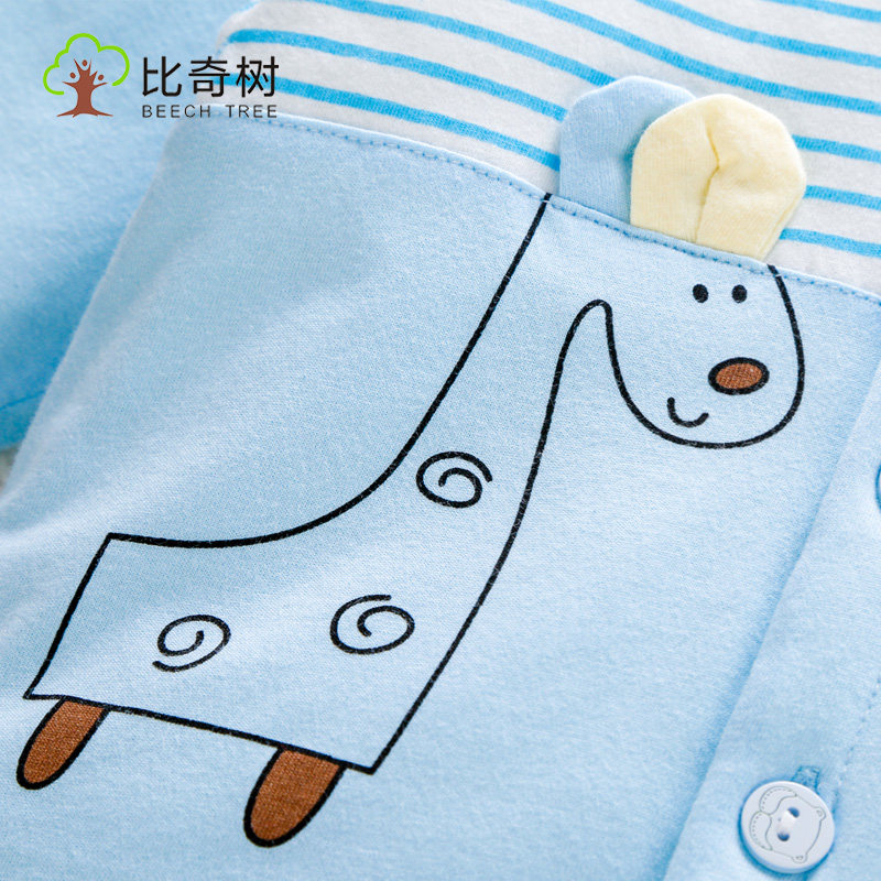 婴儿夹棉内衣新生幼儿棉服家居睡衣 比奇树内衣套装