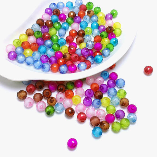 手工串珠diy8mm/10mm 96面亚克力地球珠  珠中珠编制珠子散珠珠子 - 图3