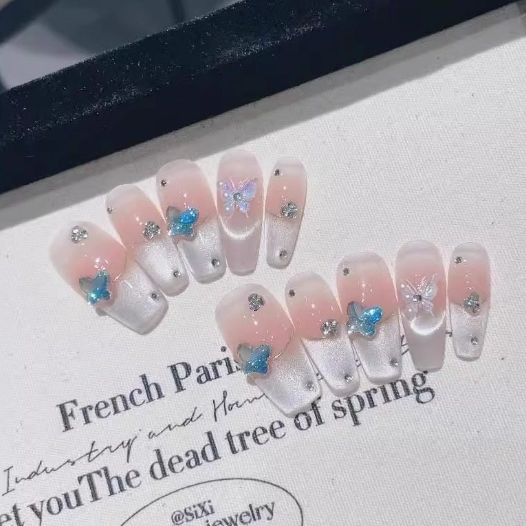 珊瑚之恋纯手工穿戴甲纯欲风气质轻奢高级日常美甲可拆卸甲片美甲,淘宝优惠券,粉丝福利购,淘宝优惠卷