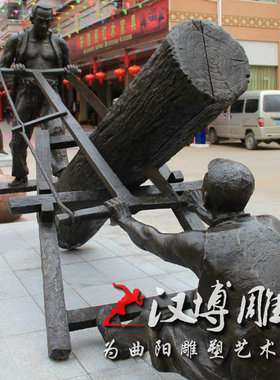 玻璃钢木头民俗人物雕塑