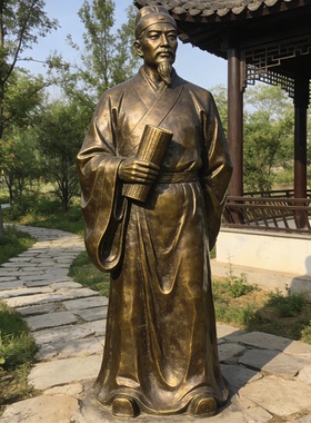 成吉思汗人物铜雕定制古代历史名人诗人雕像学校景区公园景观小品