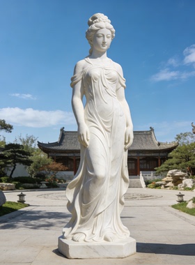 汉白玉古典美女人物塑像定制