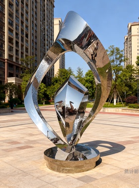 不锈钢镜面芭蕾女孩雕塑定制