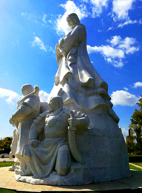 汉白玉石材蒙古族人物雕像