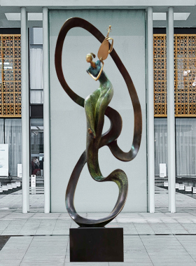 铸铜玻璃钢飞天古典人物雕塑