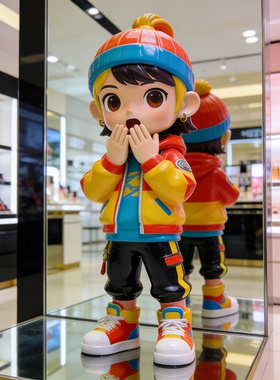 玻璃钢卡通潮玩人物雕塑户外景区景观小品潮玩吉祥物摆件加工厂家