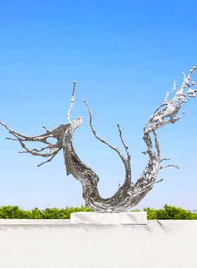 不锈钢铁艺抽象浪花雕塑定制