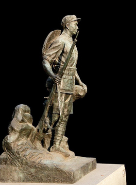 抗战烈士雕像玻璃钢仿铜定制