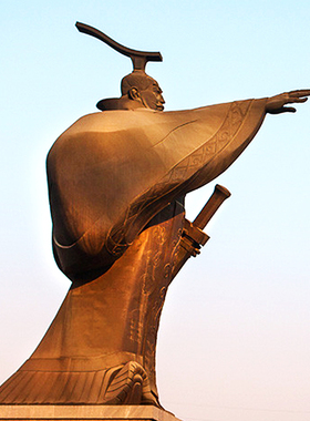 铸铜玻璃钢古代帝王刘彻雕像