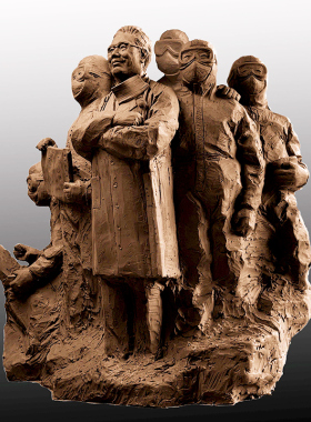 玻璃钢铸铜疫情防控主题雕塑制作