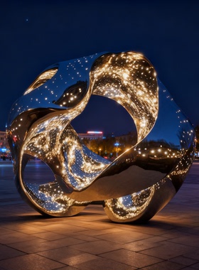 不锈钢镜面发光夜景雕塑厂家