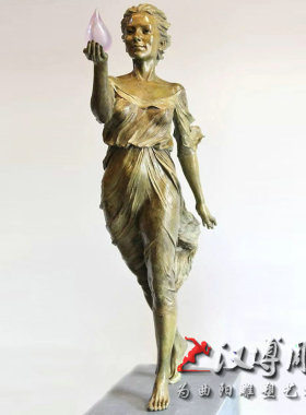 玻璃钢商业风步行街人物塑像定制