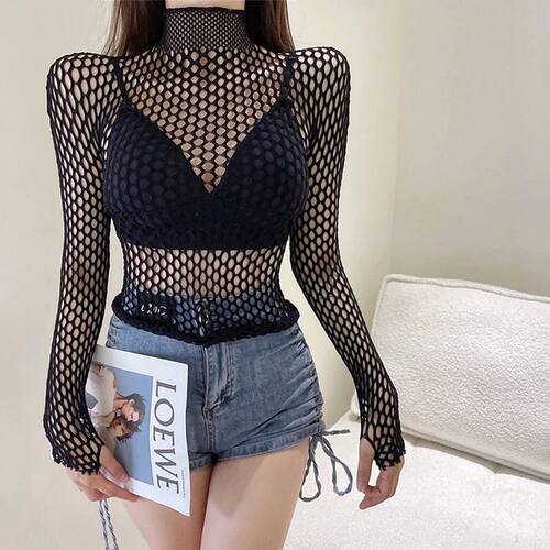 Fishing net hollowed out one-piece stockings渔网镂空连体丝袜 - 图1