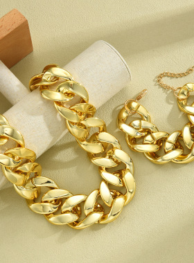Cuban bracelet with exaggerated thick neck chain跨境装饰首饰