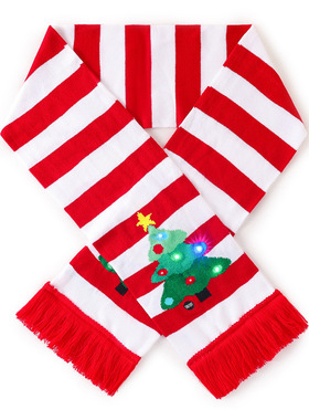 Cross-border Santa Claus antler scarf with LED lights scarf