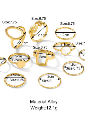 Cross-border 11-piece set of combined joint ring for women女