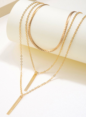 A niche three-layer necklace from Europe and America欧美项链