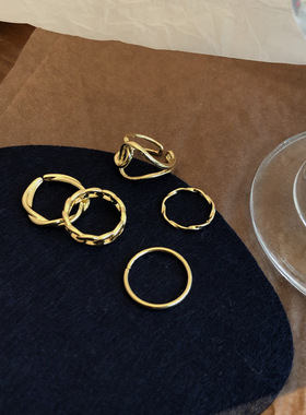 A simple open-top combination ring for women's fashion潮戒指