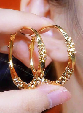 Women's unique ear studs with exaggerated ear cuffs跨境耳圈