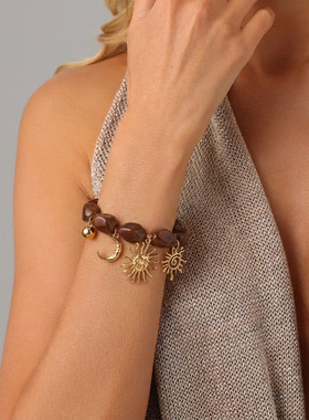 Bohemian-style sun pendant small accessory for women少女手链