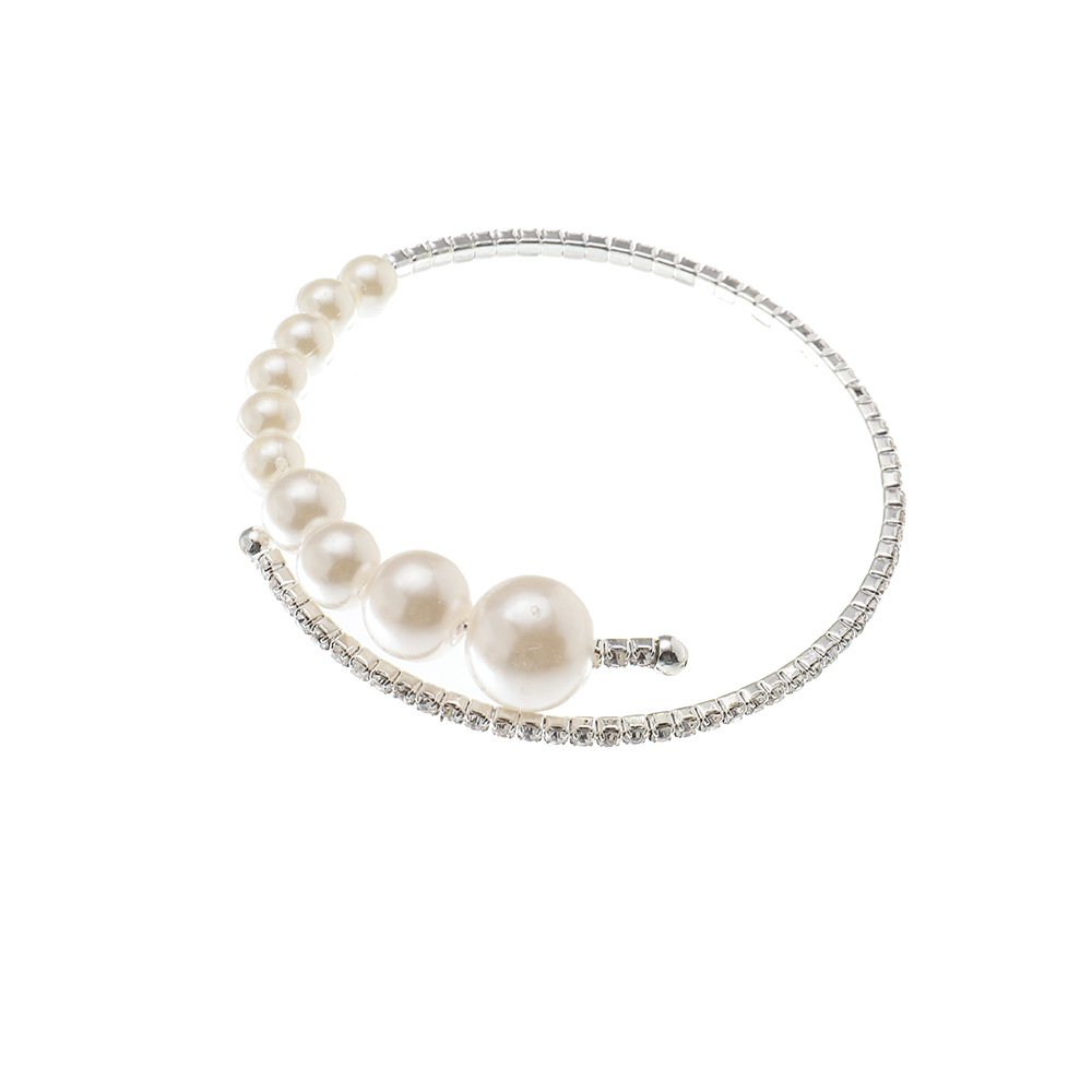 Women hand jewelry chic pearl with diamond bracelet时尚手链 - 图3