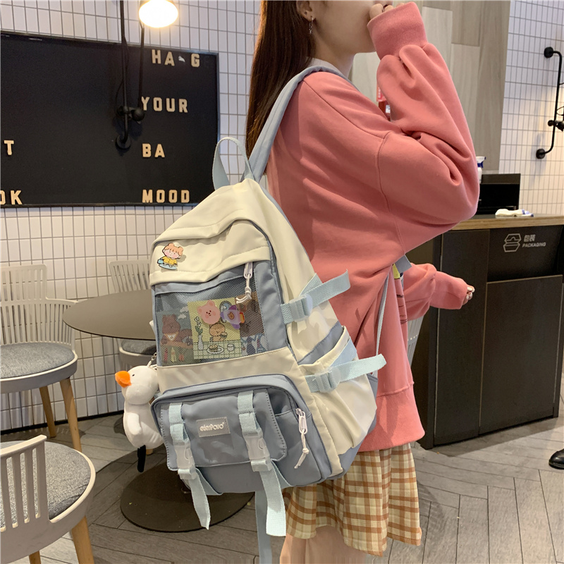 中学生书包女韩版高中校园日系中学生帆布大容量小学生背包