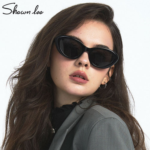 Shawnlee潮流时尚猫眼墨镜女款小框高级感#1405粗边框个性小椭圆 - 图1
