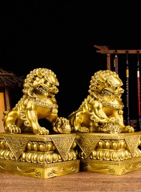 北京狮故宫门狮纯铜中式狮子一对
