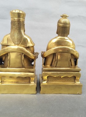 厨房供奉灶王爷爷灶王奶奶纯铜