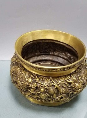 家用客厅祠堂九龙香炉纯铜复古