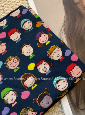 春夏日漫卡通纯棉方巾颈巾