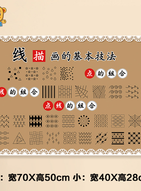 美工墙贴线描画基本技法布置装饰
