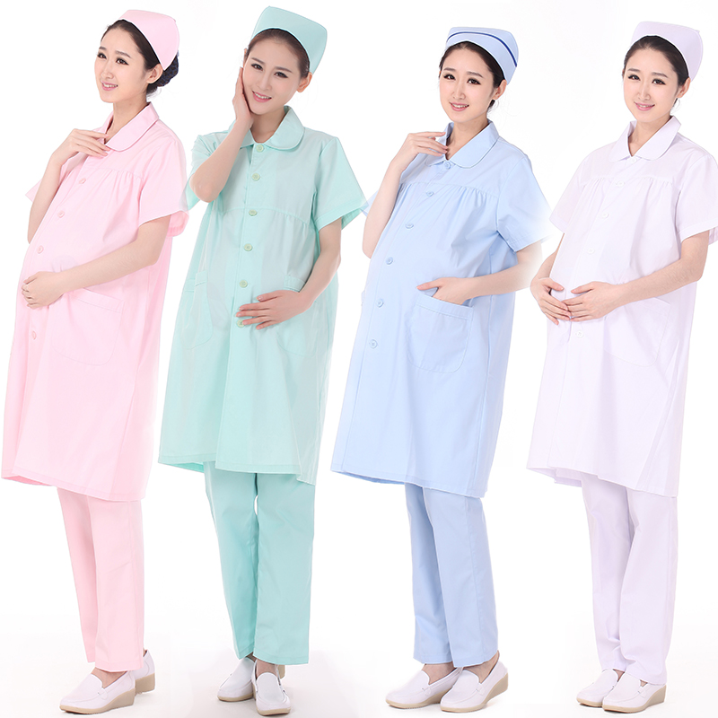 孕妇护士服短袖套装春夏圆领药店 苏菲梅奇医护制服