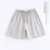 Mùa xuân và mùa hè cotton đôi gạc đôi quần short pyjama quần nam và nữ quần đi biển rộng kích thước lớn quần nhà - Quần tây quần short kaki nữ Quần tây