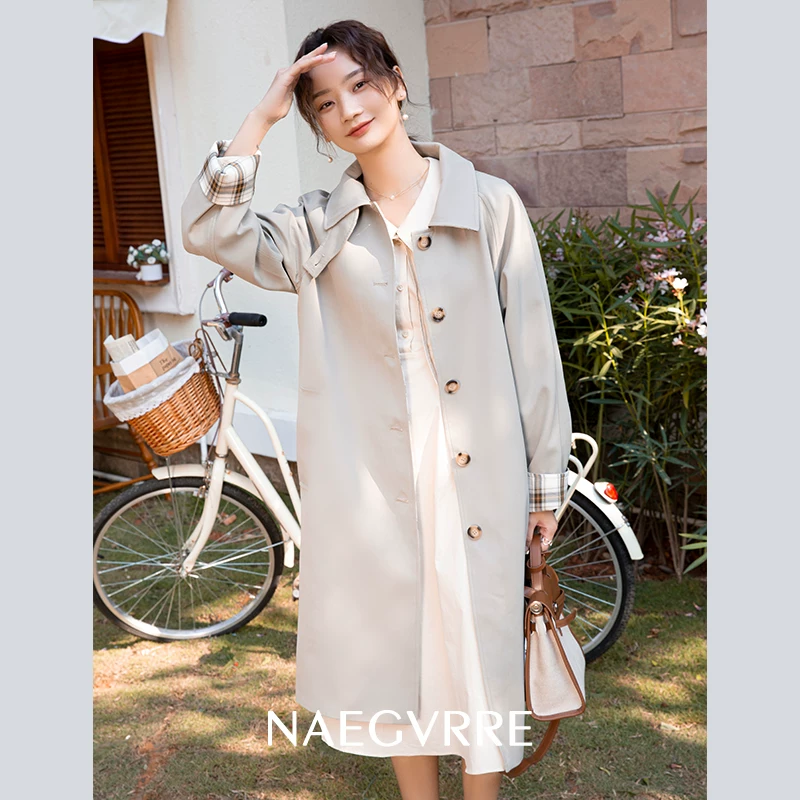 Длинное пальто-кратить, осенняя куртка для отдыха, для подростков, средней длины, 2023, премиум, британский стиль