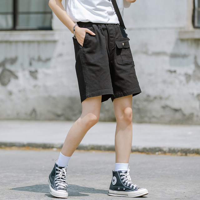 ໂສ້ງຂາສັ້ນ 5 ຖົງຫຼາຍຖົງ Ida elastic waist cargo