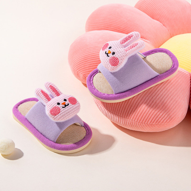 兔子宝宝亚麻拖鞋女童春秋2026新居家防滑宝宝四季布拖鞋软底一岁,淘宝优惠券,粉丝福利购,淘宝优惠卷