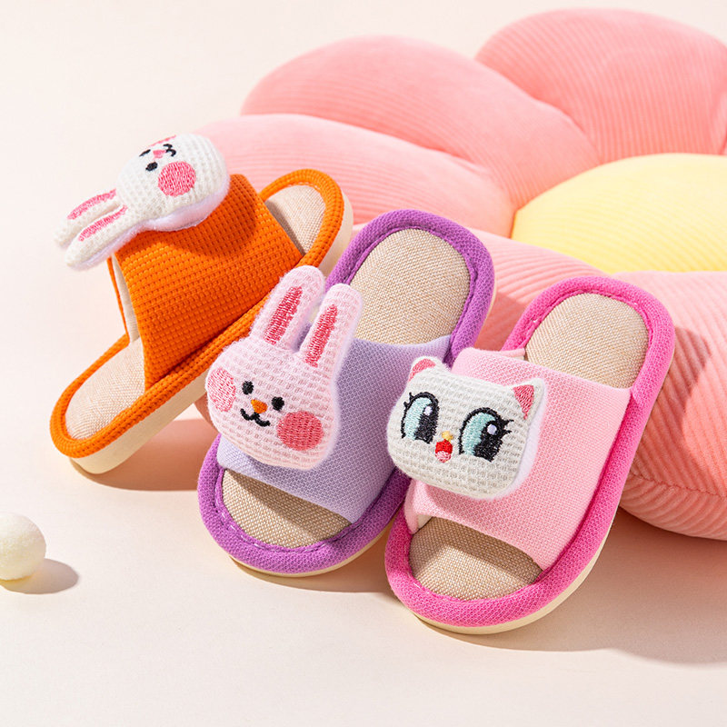 兔子宝宝亚麻拖鞋女童春秋2026新居家防滑宝宝四季布拖鞋软底一岁,淘宝优惠券,粉丝福利购,淘宝优惠卷