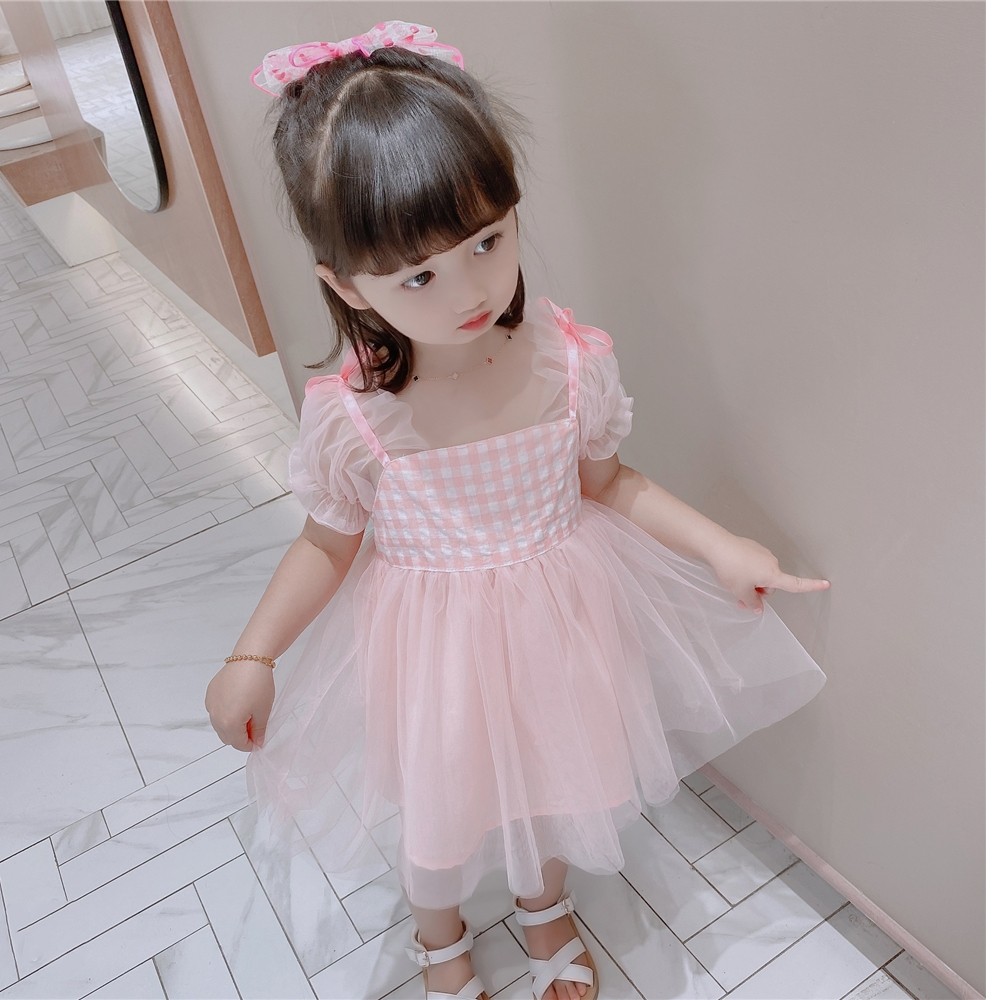 韩国女童泡泡袖女宝宝洋气公主裙 pokoto连衣裙