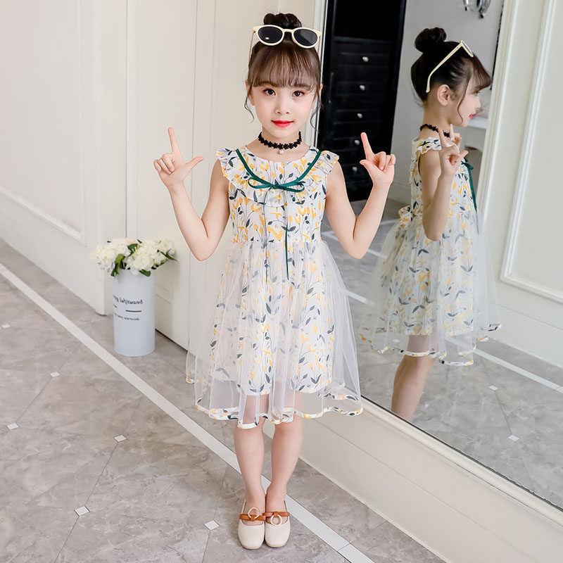 女童2020夏款洋气韩版碎花夏公主裙 pokoto连衣裙