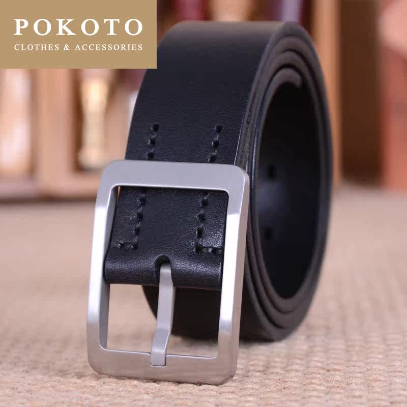 轻奢品牌纯钛男纯牛皮加厚进口皮带 pokoto腰带/皮带/腰链