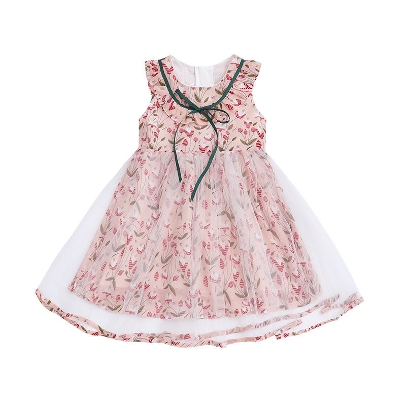 女童2020夏款洋气韩版碎花夏公主裙 pokoto连衣裙